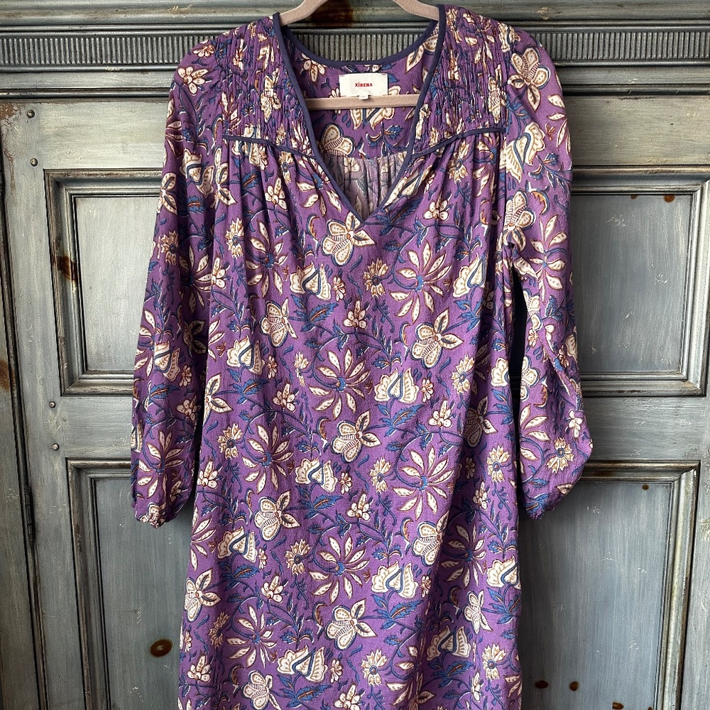 Xirena Nyssa Purple Smocked Mini Size 8